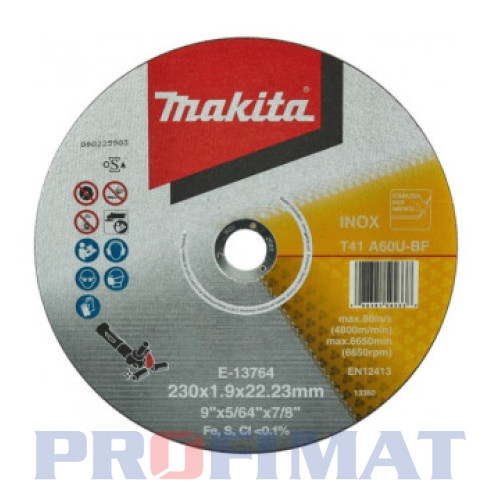 Kotúč rezný tenký na nehrd. oceľ 230x1,9